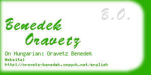 benedek oravetz business card